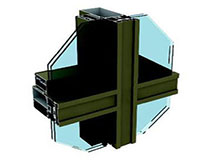 140-170系列明框隔热节能玻璃幕墙结构图(穿条)
