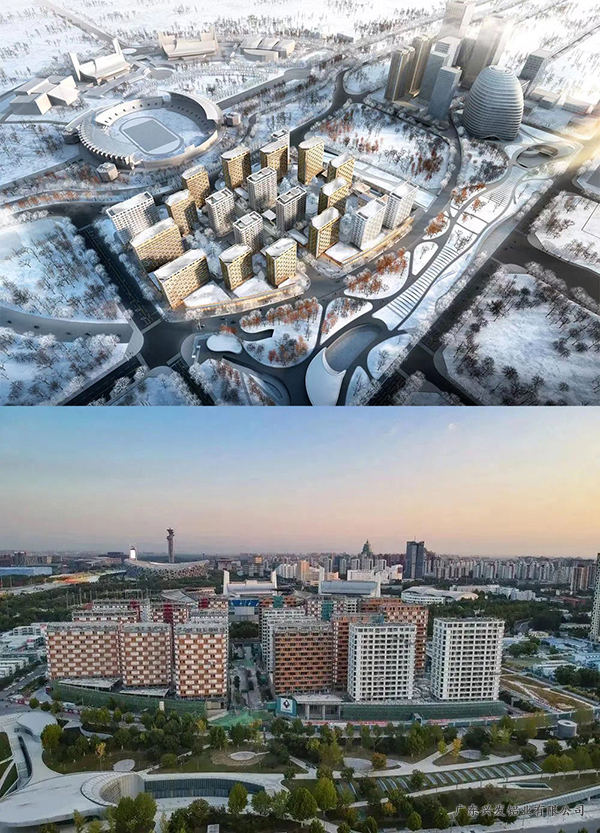 北京冬季奥运村人才公租房项目位于北京市朝阳区奥体文化商务园区内，总建筑面积约33万平方米，由20栋住宅组成。作为北京2022年冬奥会重点工程项目之一，以绿色建筑三星级和WELL建筑标准为建设目标，运用绿色、健康、智慧、低能耗等集成技术，打造高品质、高舒适度、高尚的健康人文国际社区。 北京冬奥村不仅在赛时为各国运动员及随队官员提供住宿、餐饮、医疗等保障服务，赛后将作为北京市人才公租房，面向符合首都城市战略定位的人才配租。兴发铝业坚持“以人为本”的理念，为项目提供质量过硬的铝型材，为参赛运动员能有舒适健康的入住体验和冬奥会的成功举办提供优质的服务和坚实的保障，用建筑守护健康彰显生活之美。